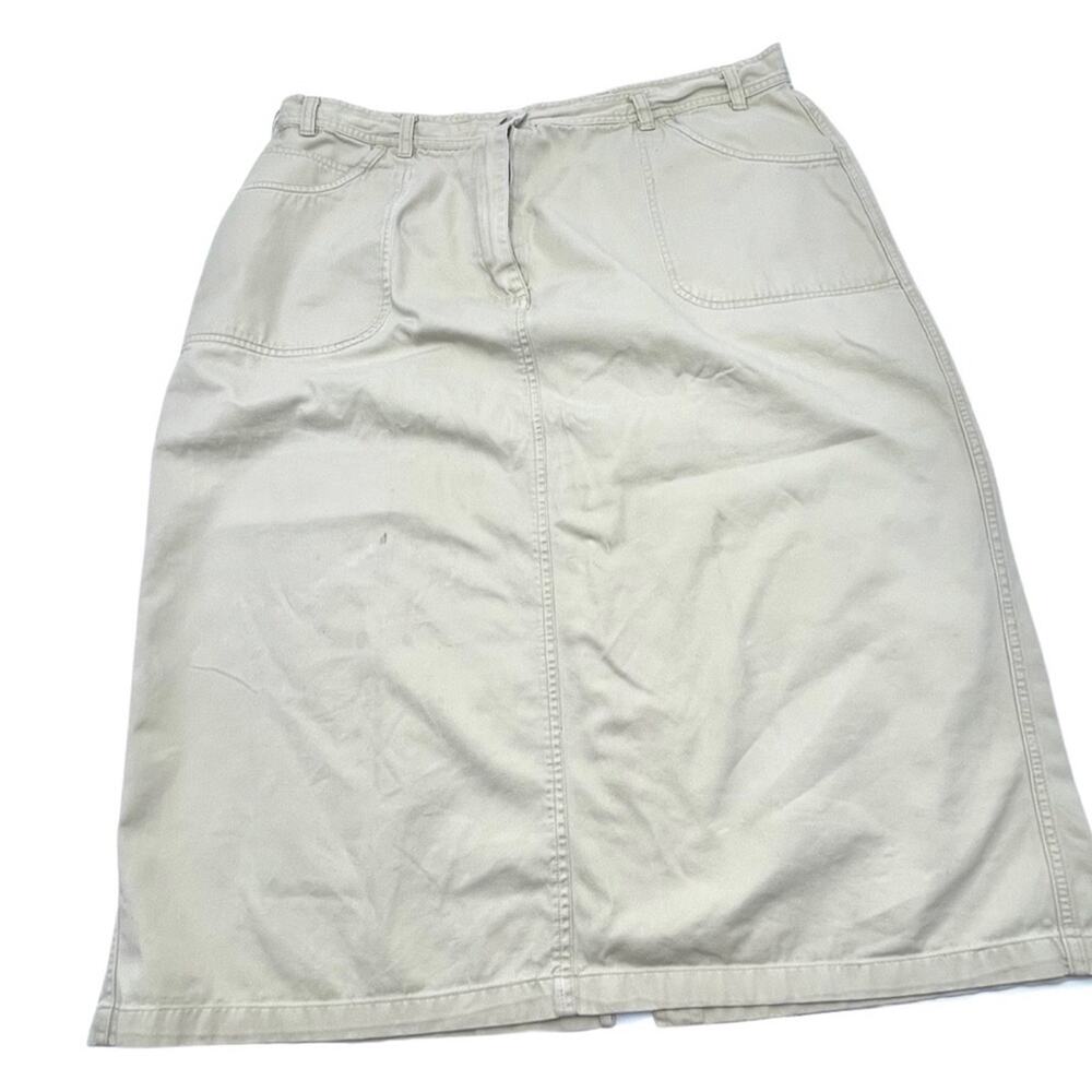 CAROLINA BLUES PLUS - vintage khaki midi skirt PLUS SIZE 22